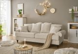 Sofa Adelina in beige Landhaus Couch 3,5-Sitzer 230 cm