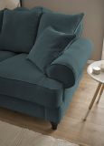 Sofa Adelina in blaugrn Landhaus Couch 3,5-Sitzer 230 cm