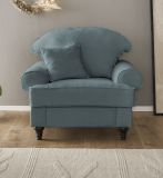 Sessel Adelina in grau Landhaus Loungesessel 110 cm