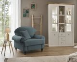 Sessel Adelina in grau Landhaus Loungesessel 110 cm