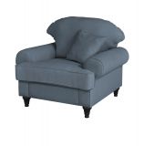 Sessel Adelina in blau Landhaus Loungesessel 110 cm
