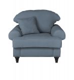 Sessel Adelina in blau Landhaus Loungesessel 110 cm