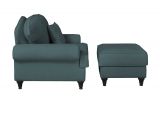 Sessel Set Adelina in blaugrn Landhaus Loungesessel inklusive Hocker
