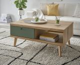 Couchtisch Juna in Salbei und Evoke Eiche Beistelltisch skandinavisch 107 x 67 cm