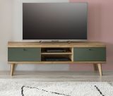 TV-Lowboard Juna in Salbei und Evoke Eiche TV Unterteil skandinavisch 160 x 50 cm