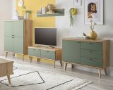 Wandboard Juna in Salbei und Evoke Eiche Wandregal skandinavisch 107 cm