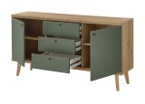 Sideboard Juna in Salbei und Evoke Eiche Kommode skandinavisch 160 x 83 cm