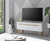 TV-Lowboard Isgard in wei matt und Scandi Eiche TV Unterteil skandinavisch 107 x 50 cm