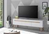 TV-Lowboard Isgard in wei matt und Scandi Eiche TV Unterteil skandinavisch 160 x 50 cm