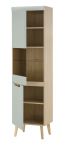 Vitrine Isgard in Pistazie matt und Scandi Eiche Vitrinenschrank 53 x 197 cm mit Soft-Close