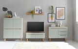 Sideboard Isgard in Pistazie matt und Scandi Eiche Kommode skandinavisch 107 x 83 cm