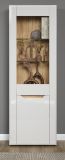 Vitrine Marlon in wei Hochglanz und Evoke Eiche Vitrinenschrank 65 x 192 cm