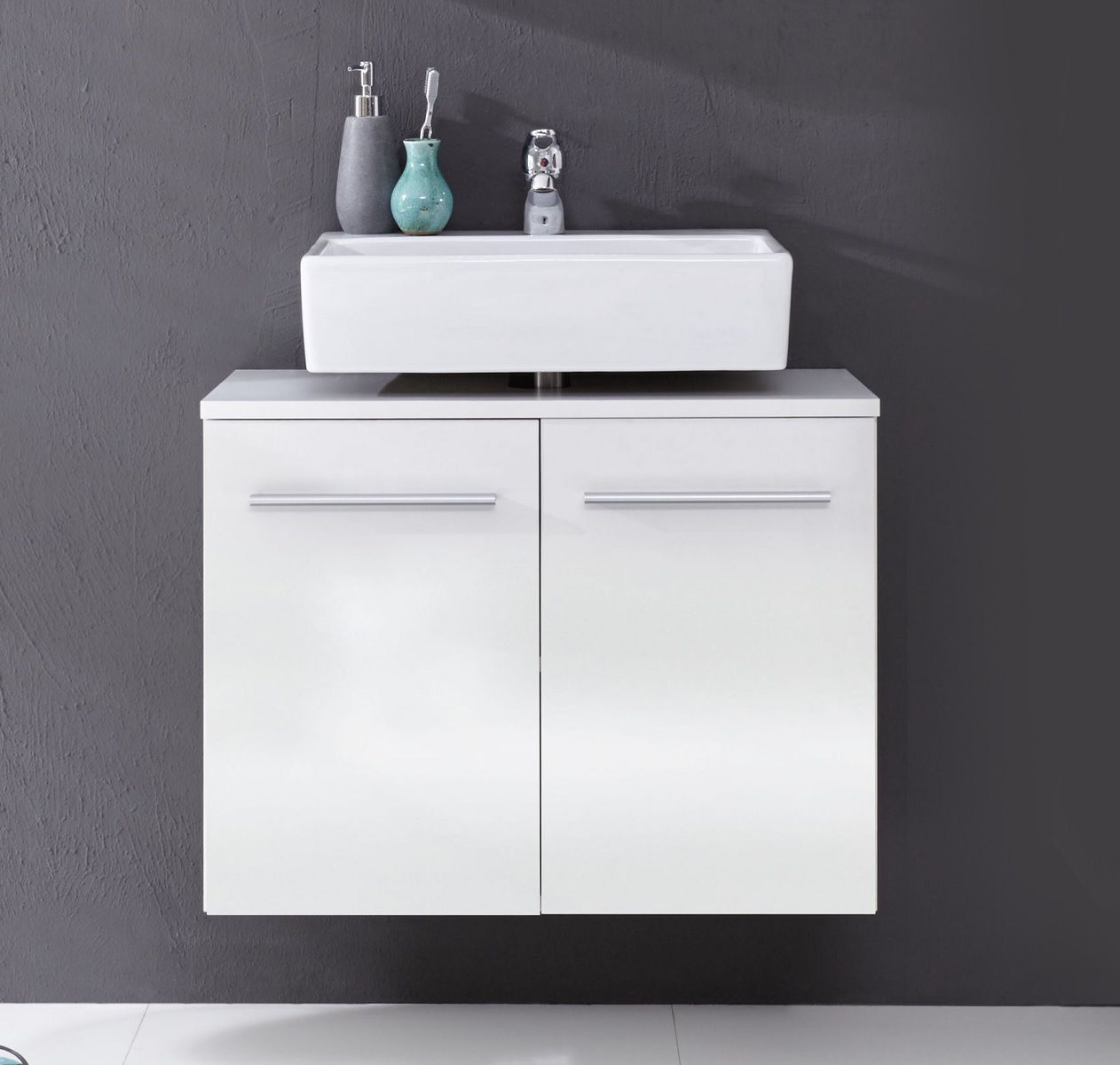 Badmöbel XARA Weiß Hochglanz günstig online kaufen ~ Badmöbel XARA Weiß Hochglanz günstig online kaufen ~ Waschbeckenunterschrank Hängend