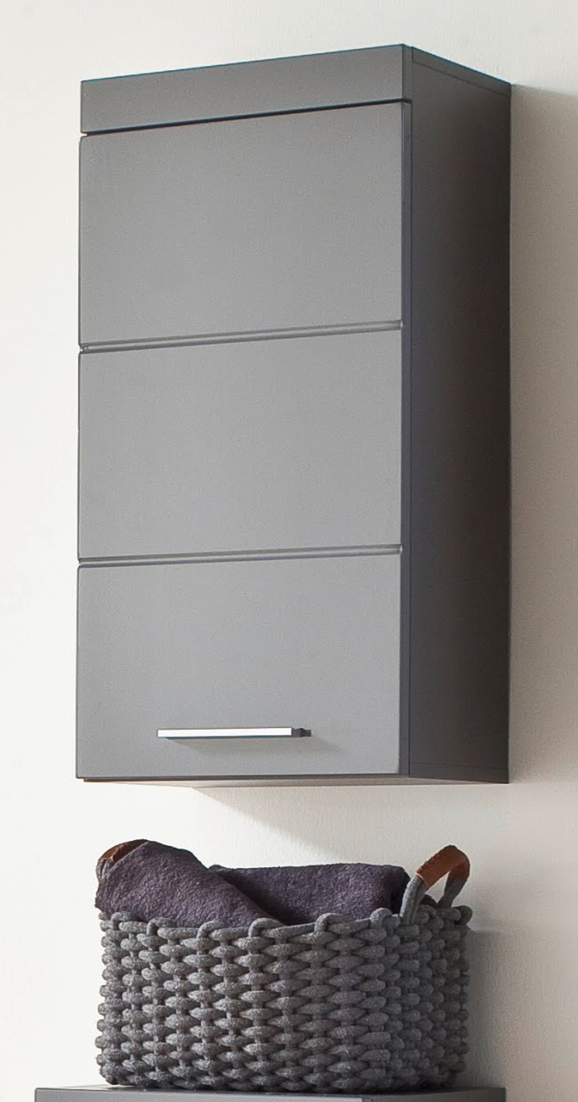 Badmobel Hangeschrank Amanda Hochglanz Grau 37 X 77 Cm