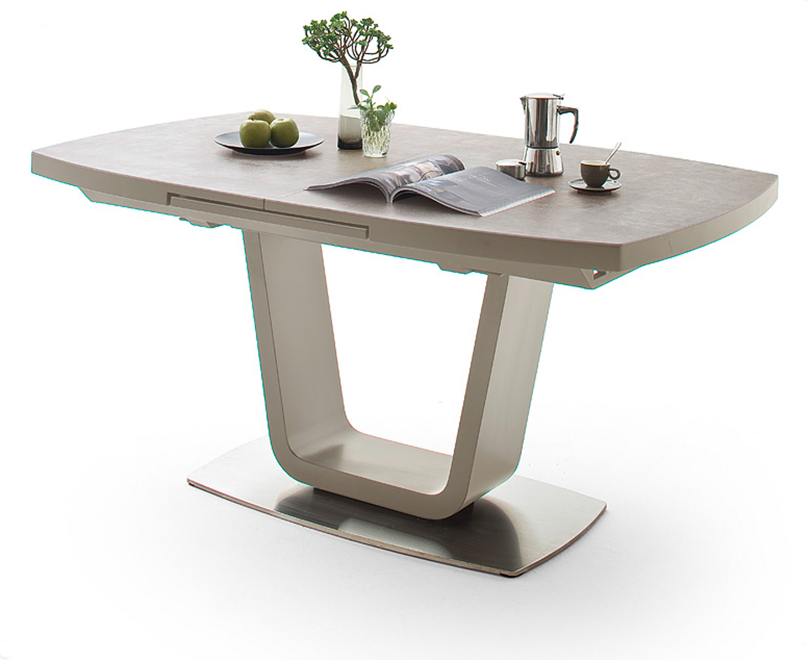 Esstisch Leandro Taupe Lack Keramik Taupe 160 Cm