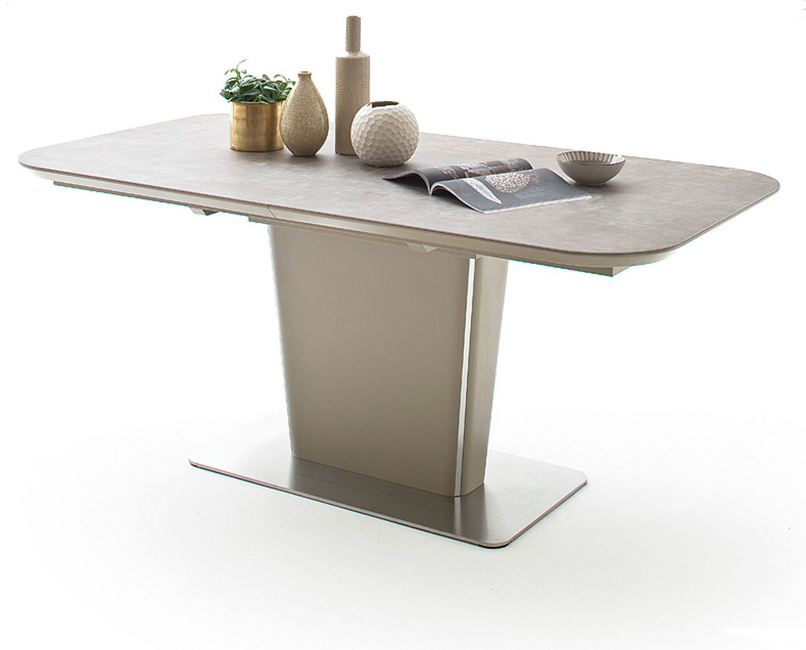 Esstisch Koami Taupe Lack Keramik Taupe 160 Cm