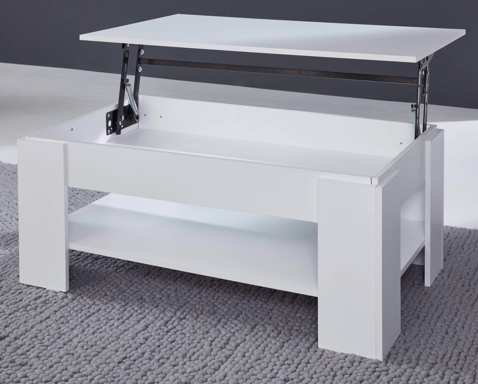 Couchtisch weiß 107 cm ausklappbar