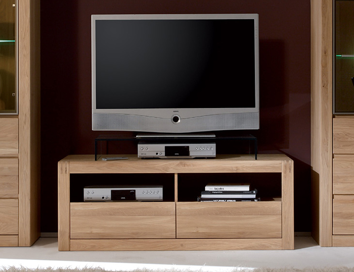 Wohnwand Eiche Bianco Massiv Pondio14 Lagerware