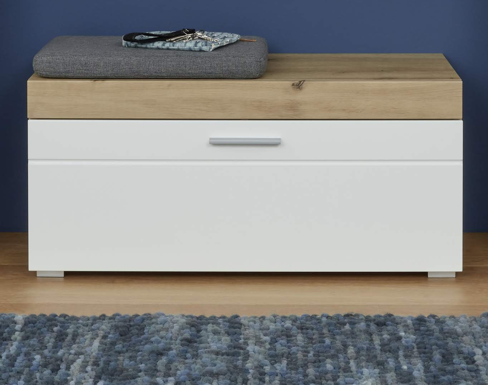 garderobe mit sitzbank hochglanz