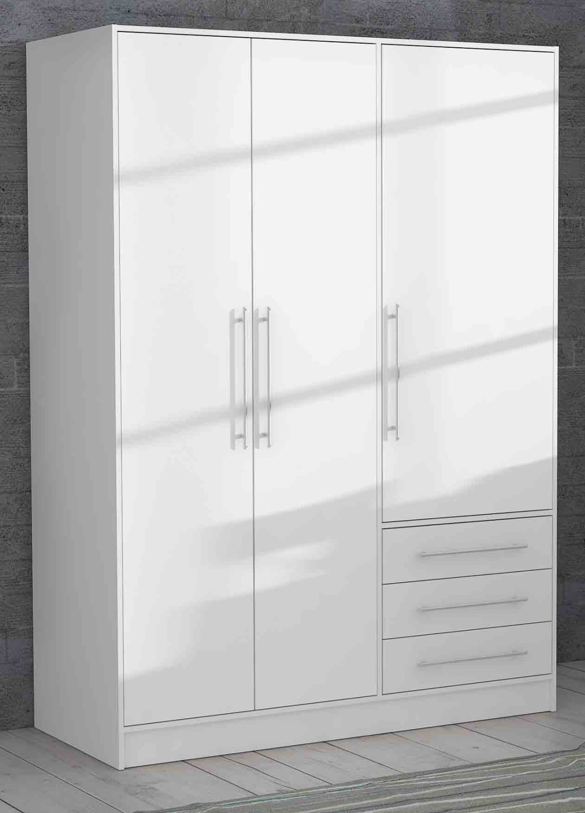 Kleiderschrank Jupiter Weiss 145 Cm