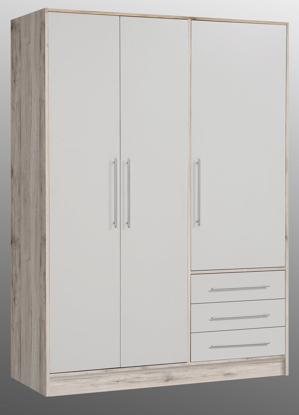 Kleiderschrank Jupiter Sandeiche und weiß 145 cm