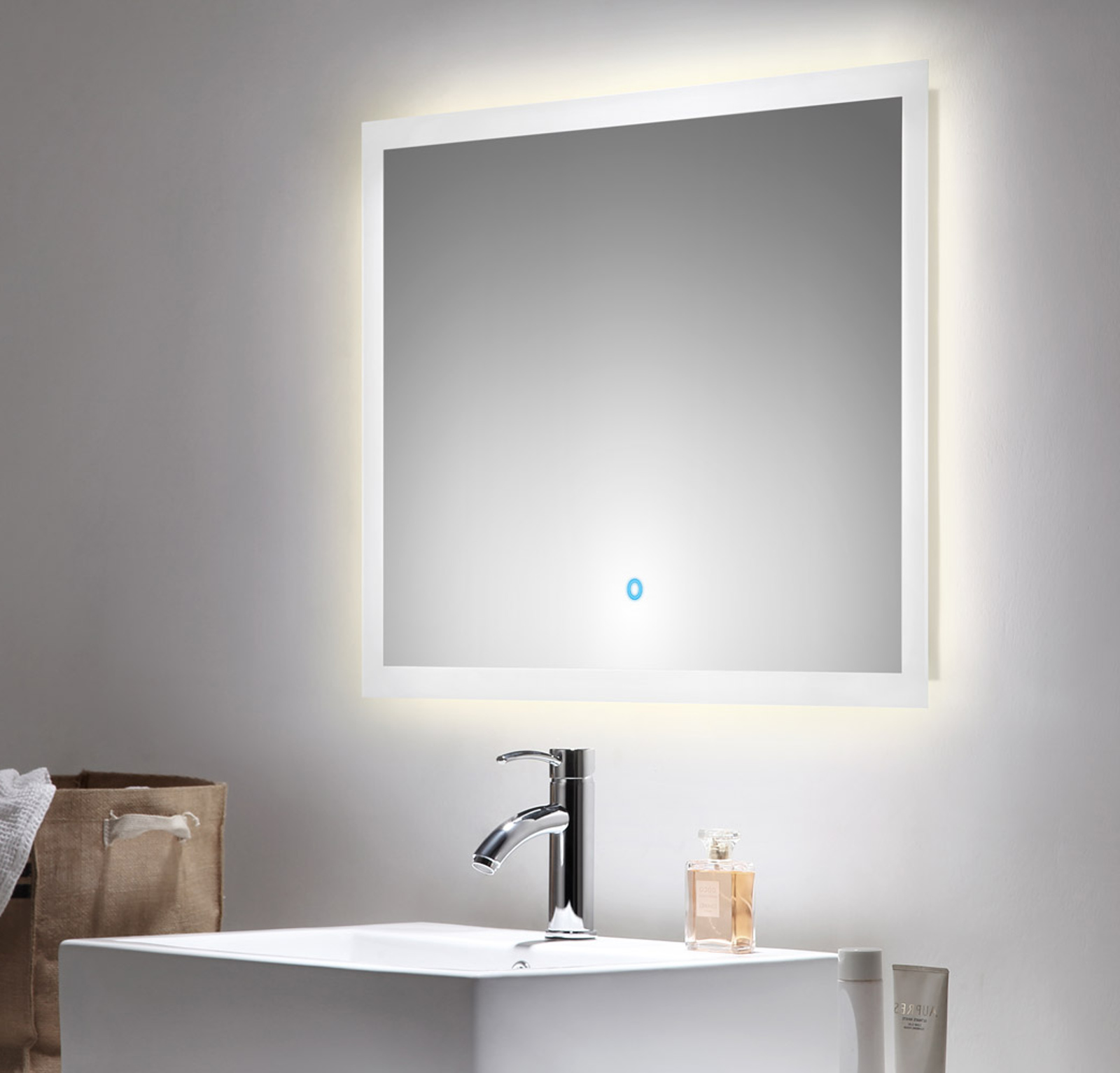Badezimmer Spiegel Luna inkl. Beleuchtung 80 x 60 cm