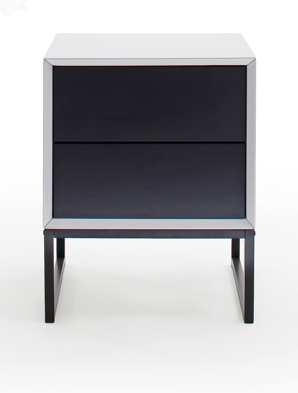 Nachttisch "Kasan" in weiß und schwarz matt lackiert
