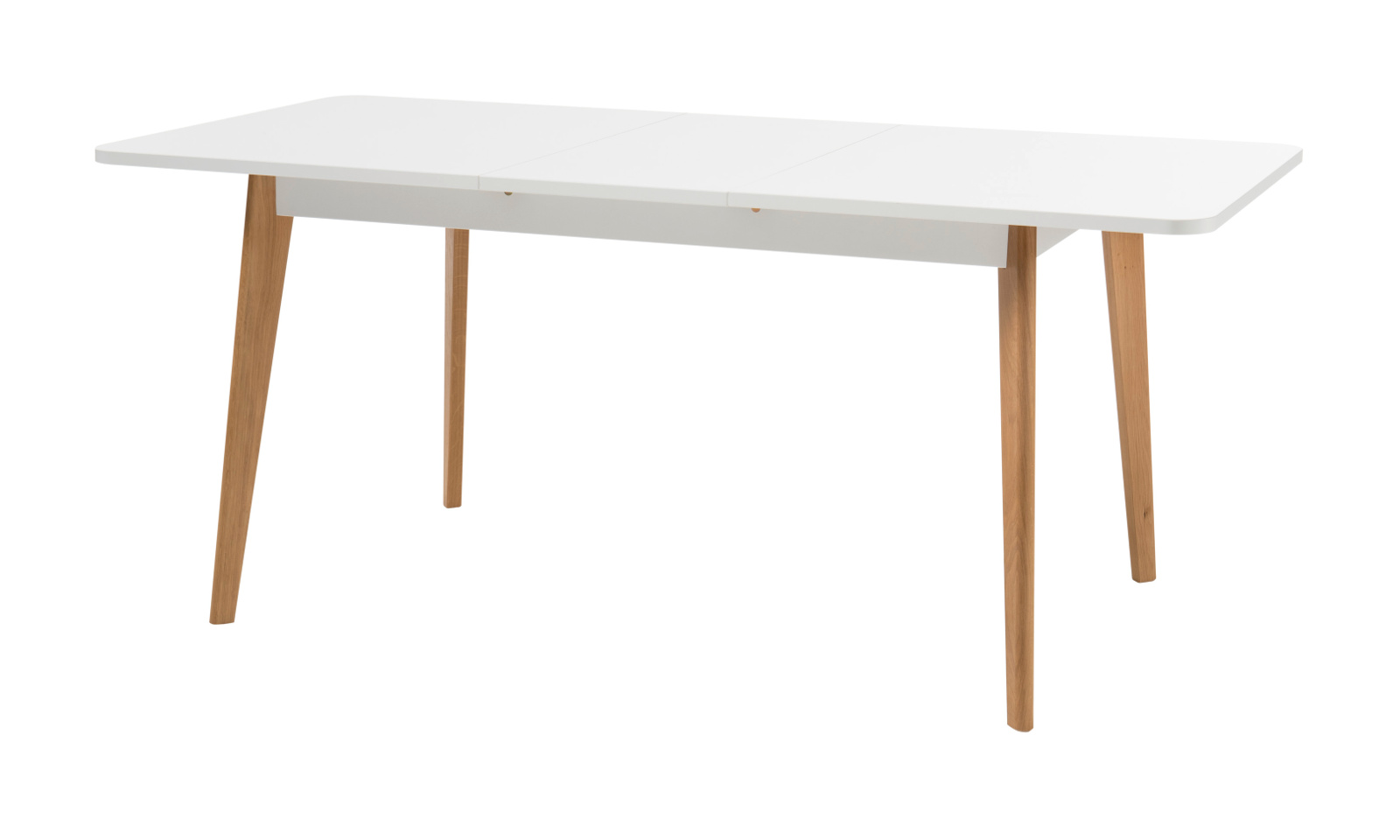 Esstisch "Helge" in weiß und Eiche Riviera 140 180 cm