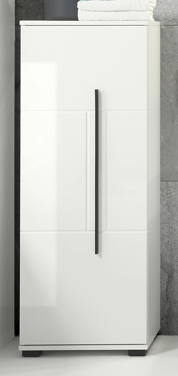 Badmöbel Midischrank "Design-D" Hochglanz weiß 45 x 120