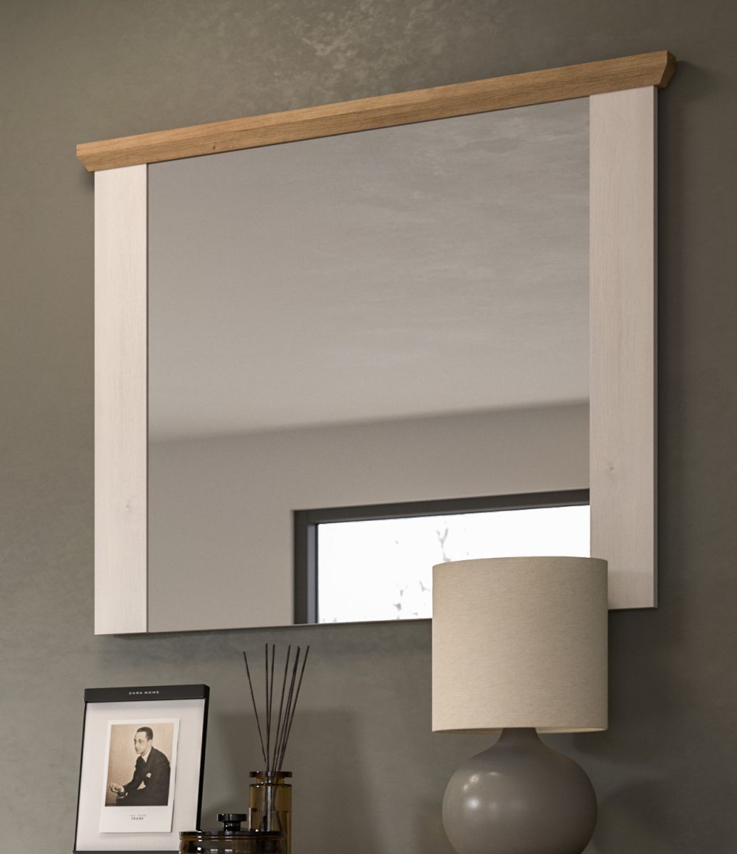 Inn.Furn Garderobenspiegel Mirano In Weiß Lärche Landhaus 82 Cm