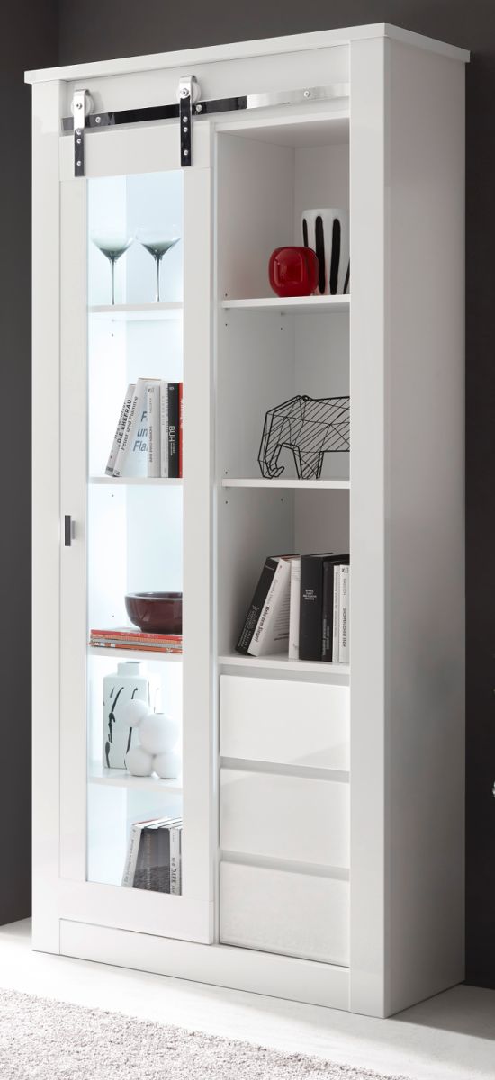 Furn.Design Vitrine Miami In Weiß Hochglanz 93 X 201 Cm