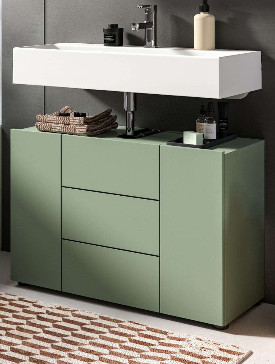 Inn.Furn Waschbeckenunterschrank Larik In Grün 80 Cm