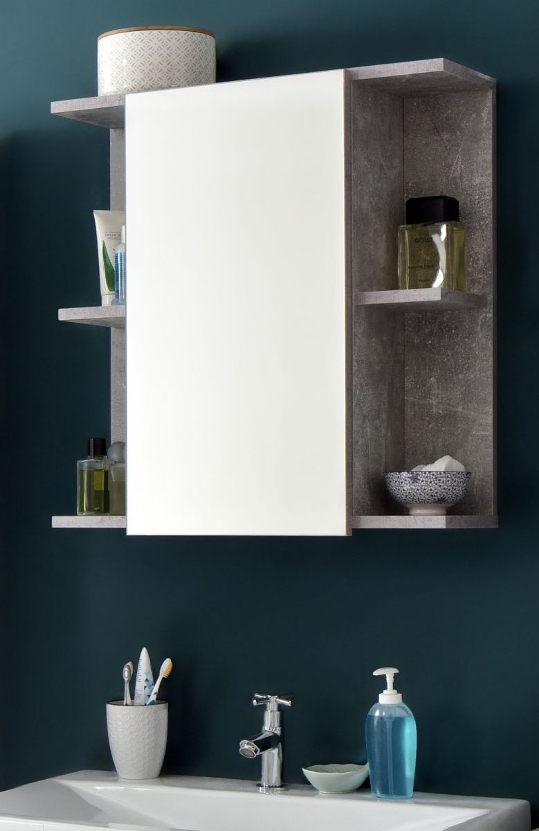 trendteam Bad Spiegelschrank Nano In Grau Beton Stone Design 60 Cm