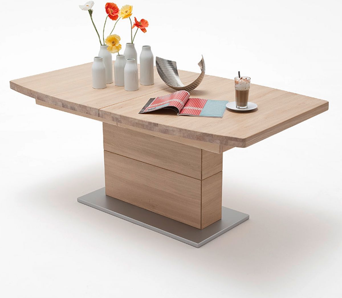 MCA Furniture Esstisch Corato Eiche Bianco massiv geölt 140 cm