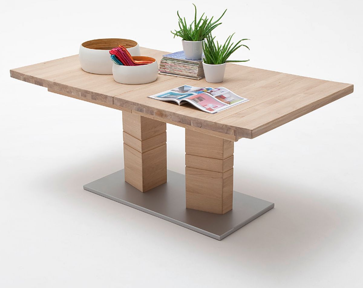 MCA Furniture Esstisch Cuneo Eiche Bianco massiv geölt 140 cm