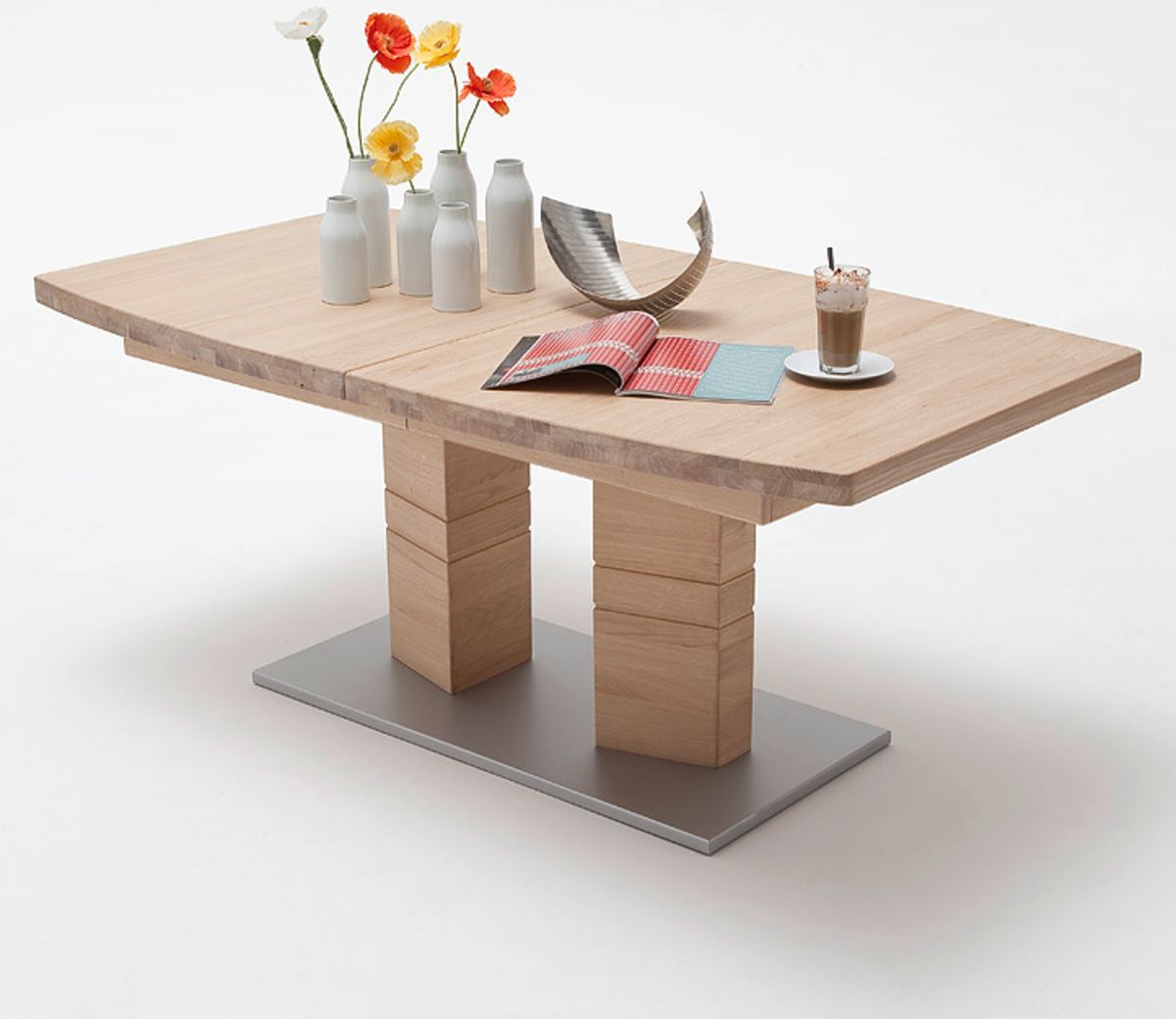 MCA Furniture Esstisch Cuneo Eiche Bianco massiv geölt 140 cm