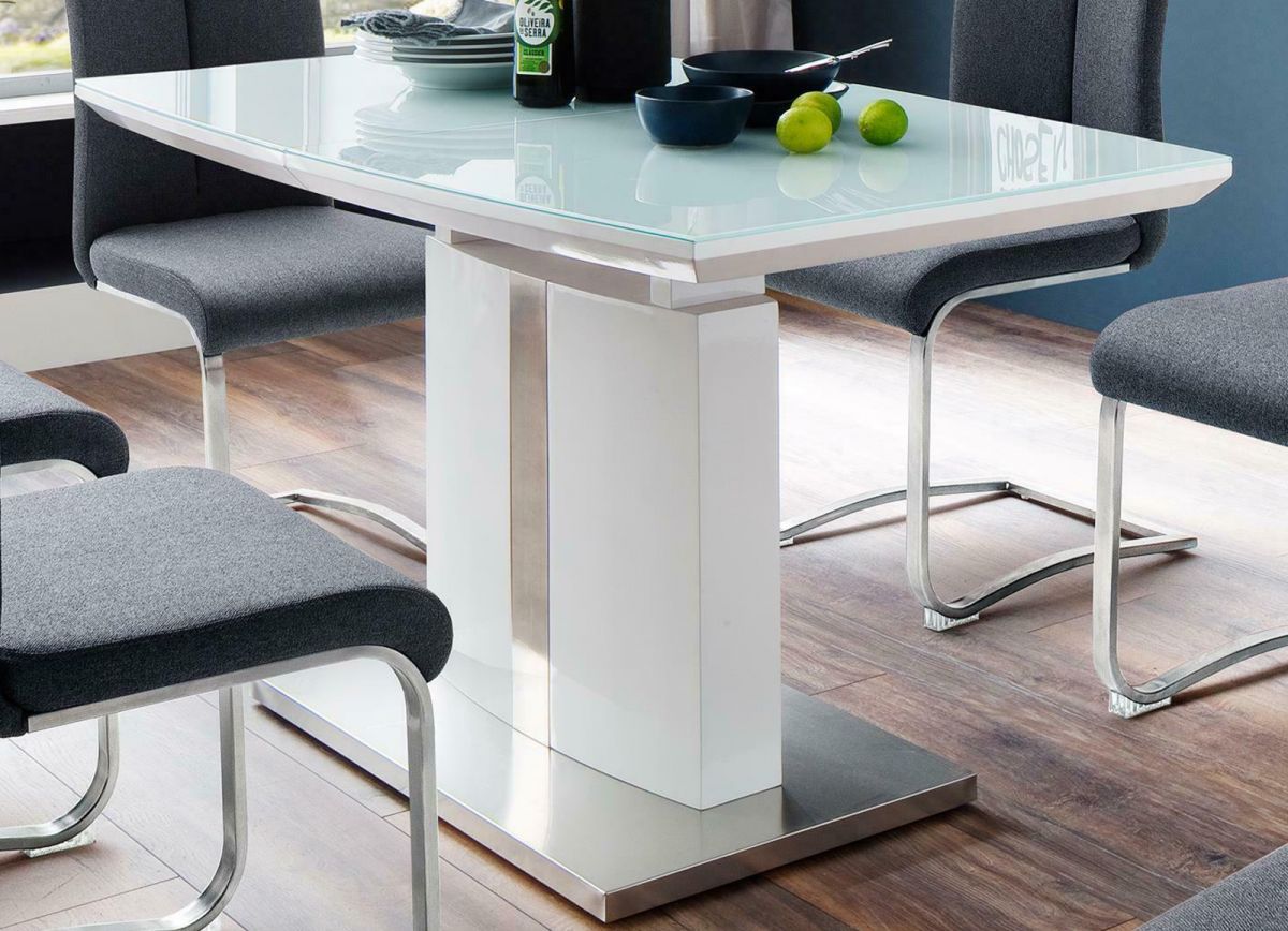 MCA Furniture Esstisch Najuma in weiß Hochglanz Lack 140 cm