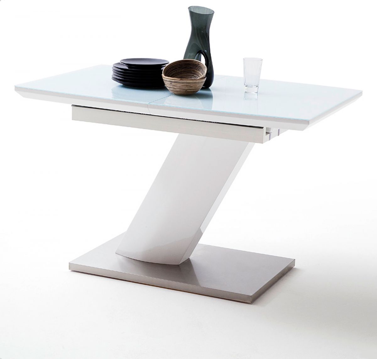 MCA Furniture Esstisch Galina Hochglanz weiß Lack 140 cm