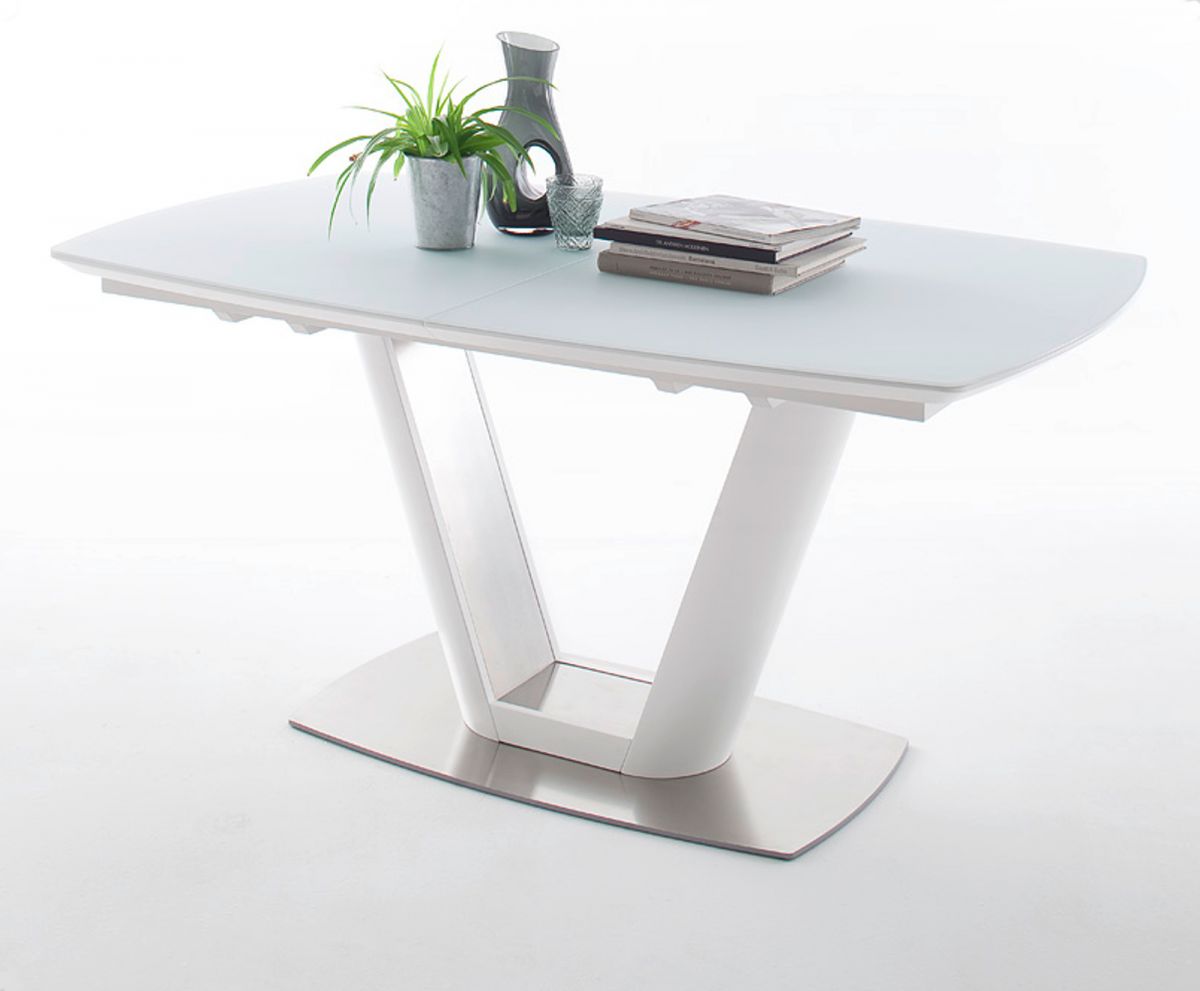 MCA Furniture Esstisch Vanita weiß Lack 160 cm Säulentisch