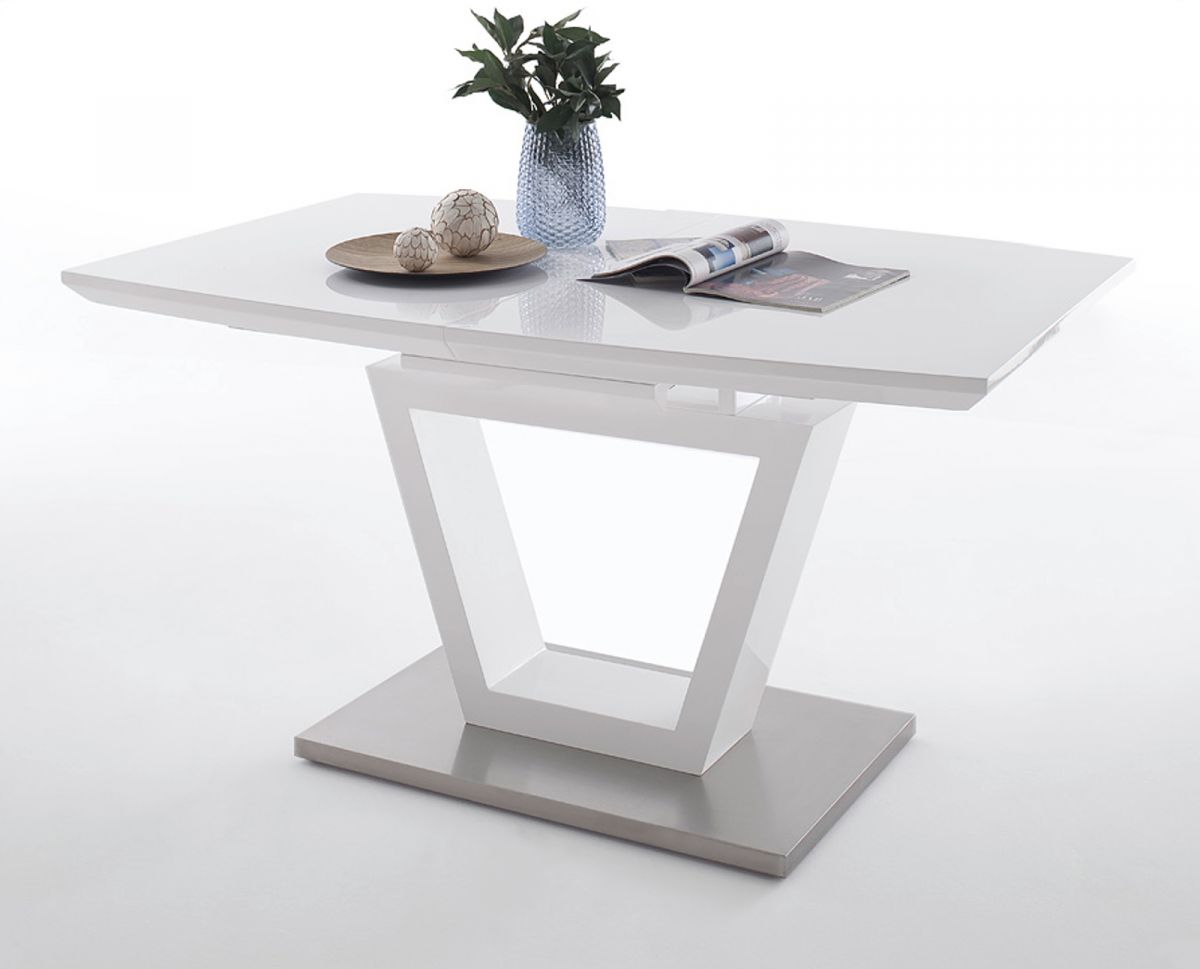 MCA Furniture Esstisch Nicolo Hochglanz weiß Lack 140 cm