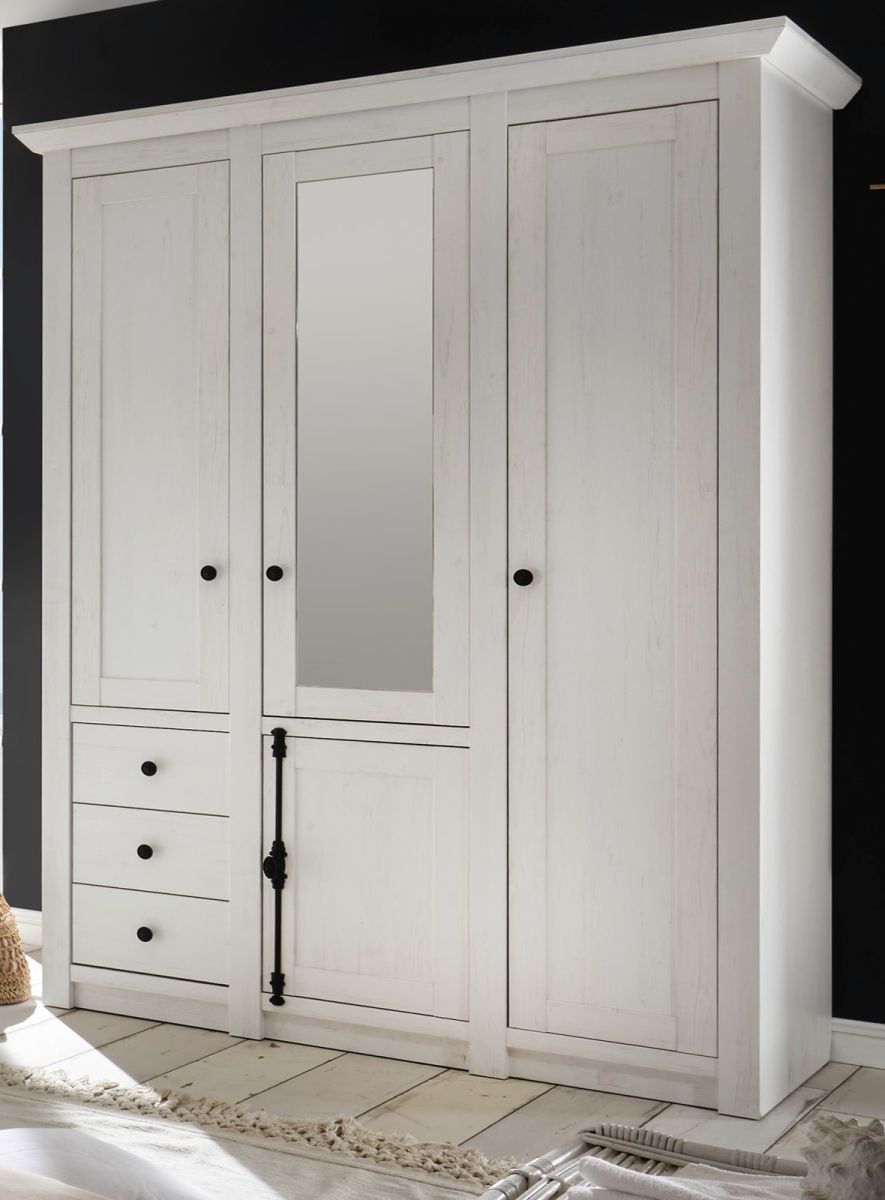 Kleiderschrank Pinie Weiss