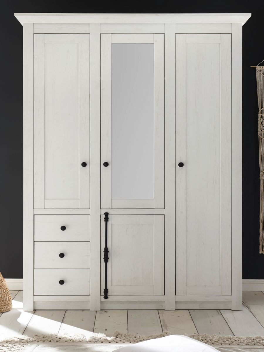 Kleiderschrank Pinie Weiss