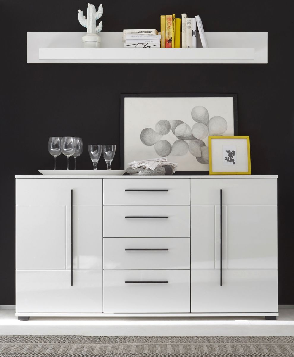 Sideboard "Design-D" in weiß Hochglanz 150 x 86 cm