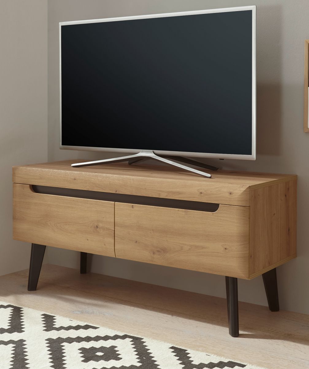 Furn.Design TV-Lowboard Ronson in Eiche Artisan und schwarz 107 x 50 cm I-A33ZNO32