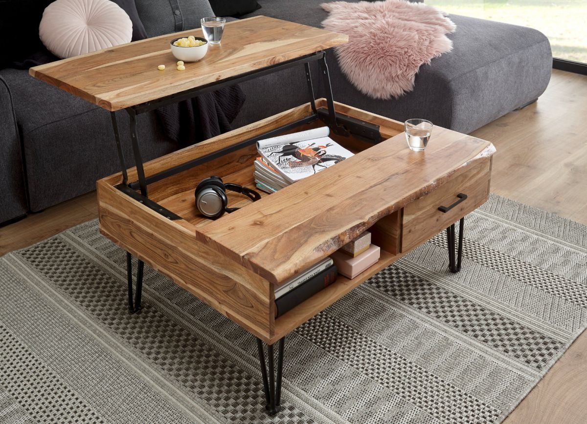 Couchtisch "Mustique" Akazie massiv aufklappbar 110 cm