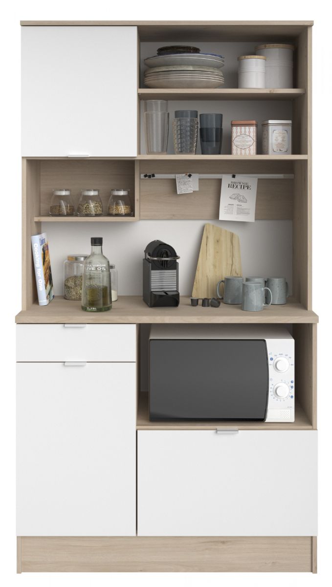 Küchenhängeschrank LUGO – Grifflos, Hochglanz, 2 Regale, 45 Cm Breit