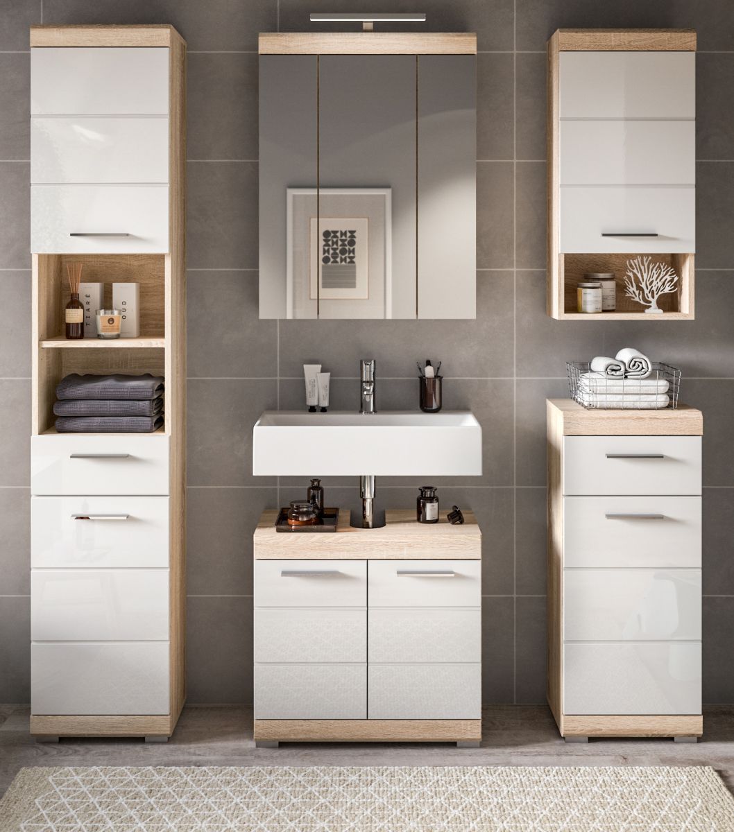 Spannende Badezimmer Hochschrank Weiãÿ Hochglanz Ebenbild