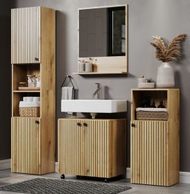 Badmöbel Set Bliss in Evoke Eiche Badkombination 4-teilig 160 x 190 cm Badmöbel Set Bliss in Evoke Eiche Badkombination 4-teilig 160 x 190 cm