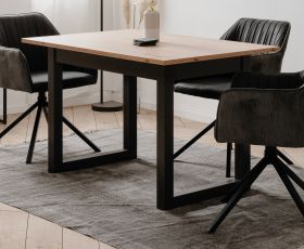 Esstisch Malta in Artisan Eiche und Anthrazit im Industrial Look 120 / 160 x 80 cm ausziehbar Esstisch Malta in Artisan Eiche und Anthrazit im Industrial Look 120 / 160 x 80 cm ausziehbar