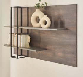 Wandpaneel Piano in Thermo Eiche und grau Wandboard 152 x 90 cm Wandpaneel Piano in Thermo Eiche und grau Wandboard 152 x 90 cm